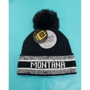 Robin Ruth Pom Pom Beanie - MONTANA - Winter Knit Cap Hat - Black and White NWT